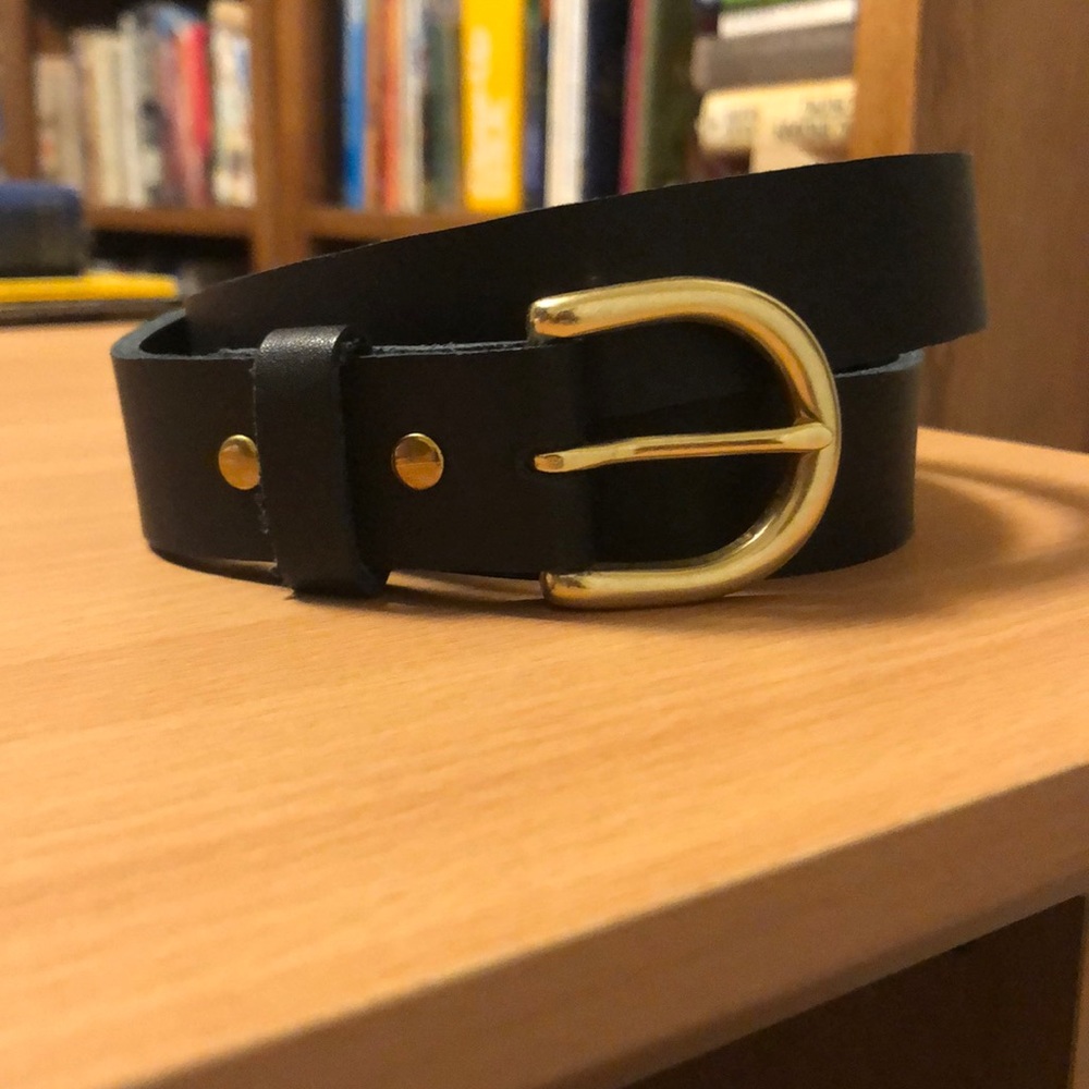 NWT black leather belt